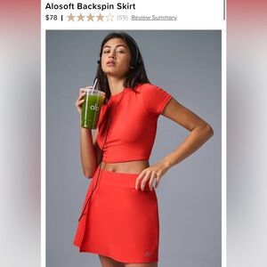 Alo backspin tennis skirt size small NWT